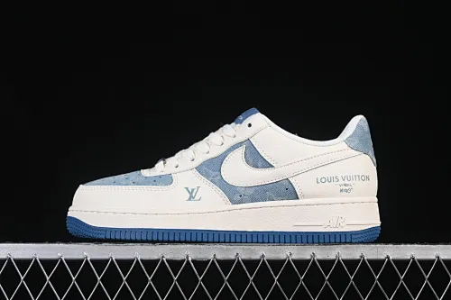 All categories Nk Air Force 1 Air Force series Nk Air Force 1 Low Air Force low-top Nike Air Force 1'07 Low joint white and blue canvas Air Force 1 low-top casual sneakers XD2588-606